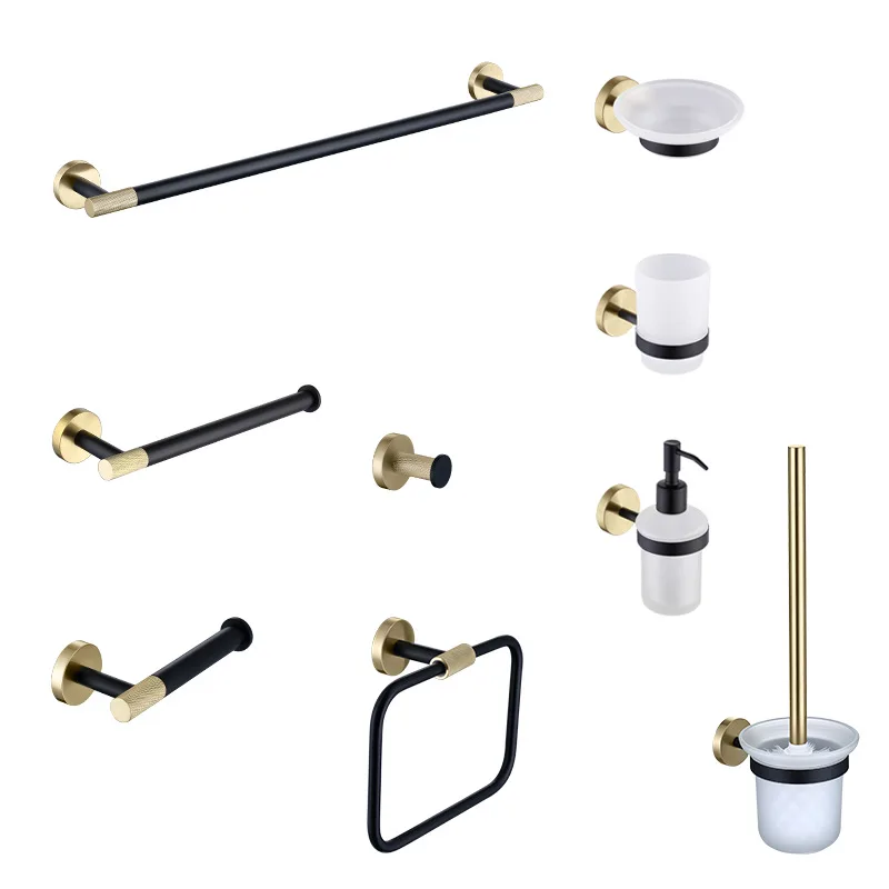 

Черный вешалка для полотенец Dumb, вешалка для бумажных полотенец, крючок для пальто, туалетная щетка, горшок для мыла и жидкости, набор колец для полотенец