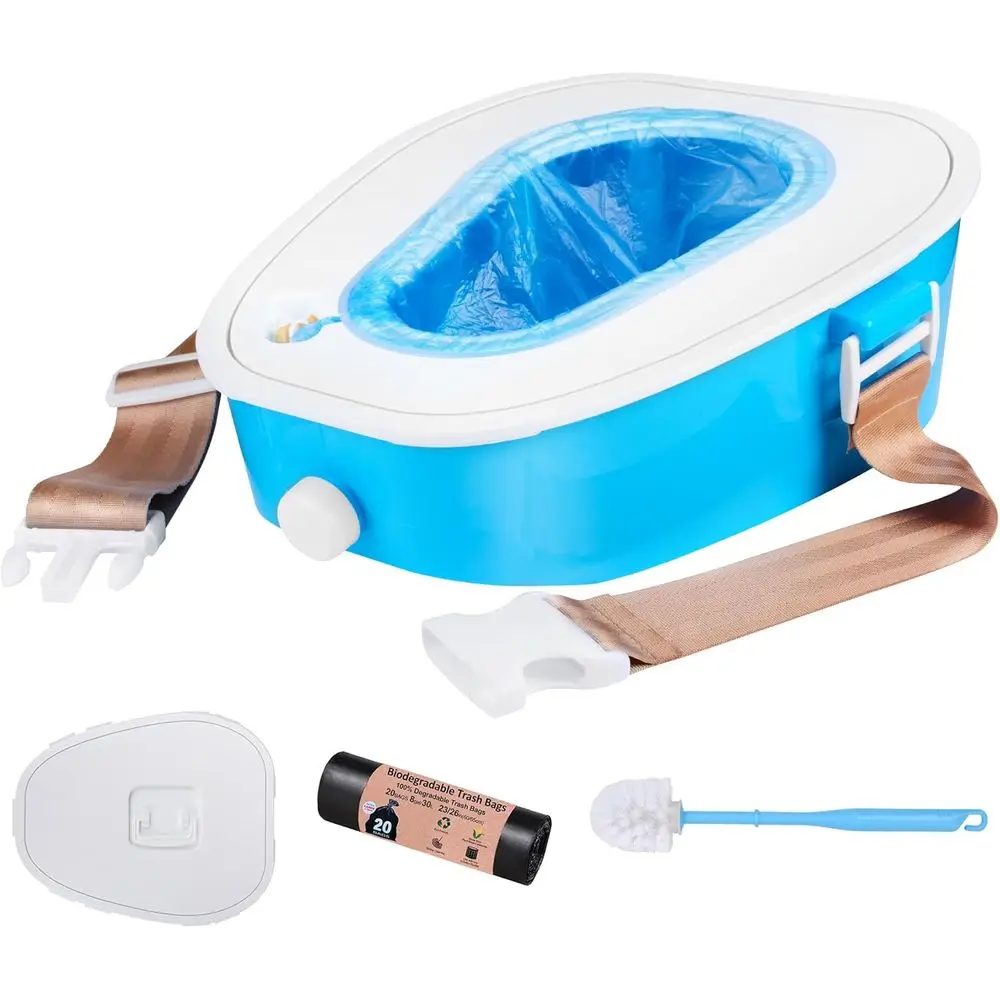 

Portable Travel Toilet for Camping, Hiking, and Road Trips - Blue