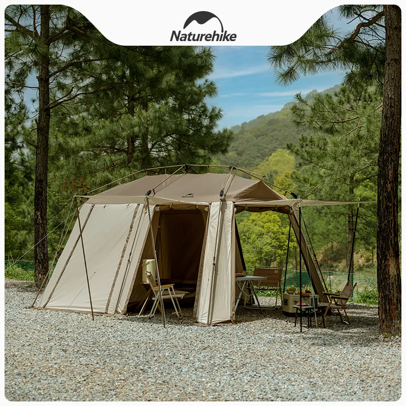 Naturehike Upgrade Village13 Ridge Quick Opening Silver Coated Tent Outdoor Rain and Sun Protection Campsite Park Tent