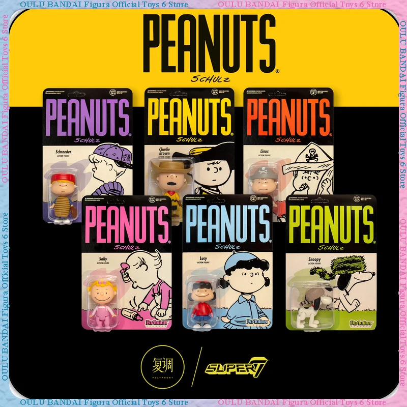 En Stock, figura de acción de la serie Snoopy Charlie Brown Peanuts, juguetes de moda, adornos de escritorio, tarjeta colgante, juguete de Anime, regalos de cumpleaños