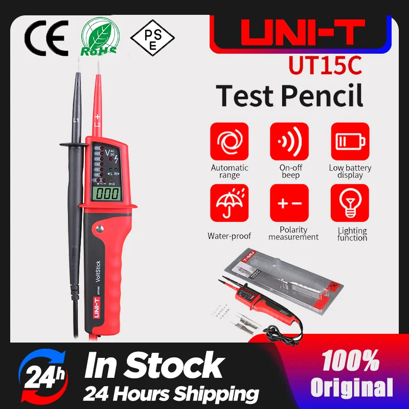 UNI-T UT15B UT15C AC/DC Voltage Tester UT18D UT18C RCD Handheld Digital Multimeter 690V Display Continunity Voltmeter