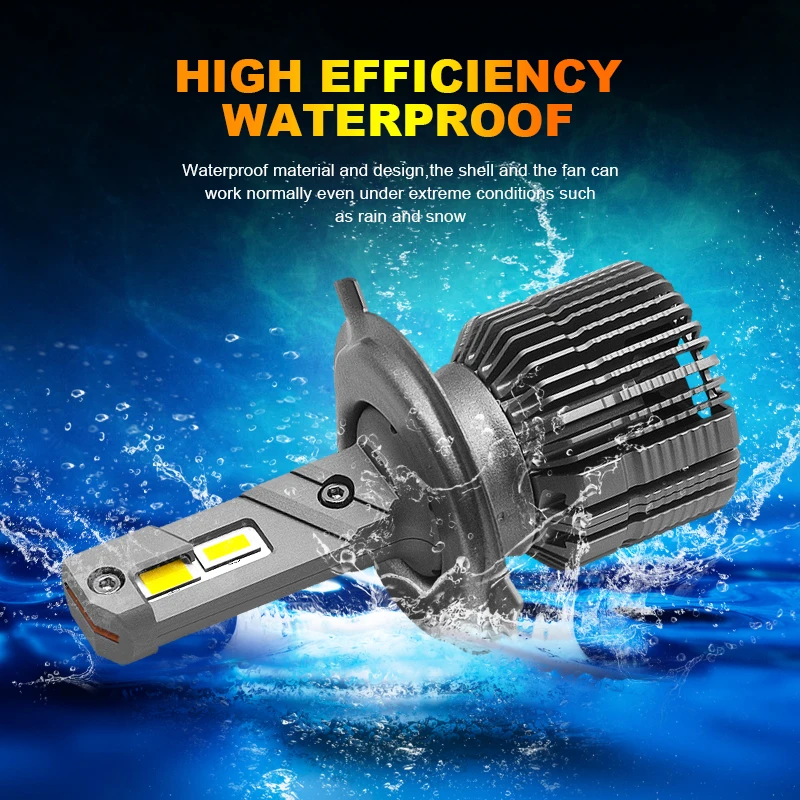 2PCS H4 H7 LED Headlights Car H1 H4 H7 H11 HB3 HB4 50W 4500LM 3000K 4300K 6000K Car Tricolor 3Color LED Auto Bulb 12V
