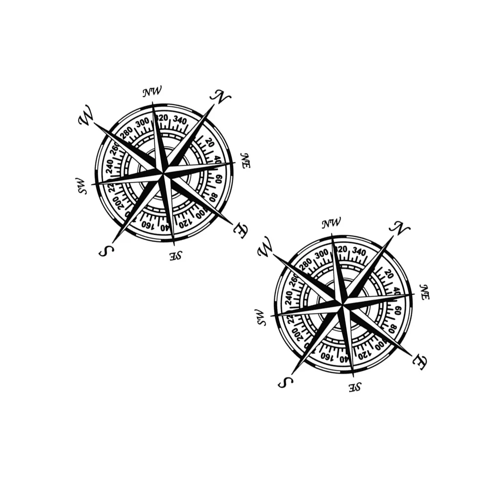 

2 pcs Compass Stickers Fashionable Car Decorations Delicate Auto Decals PET Material Easy to Paste Cover Scratches Unique Design