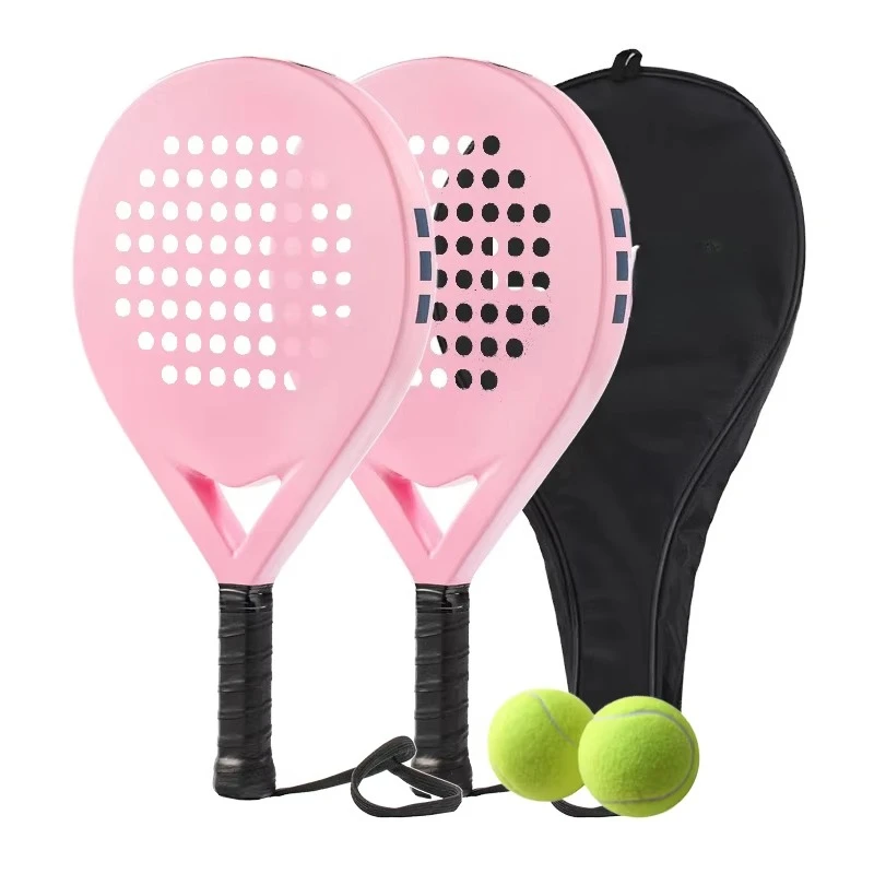 High-quality professional carbon fiber racket Customizable outdoor sports beach tennis racket with nylon mesh grip