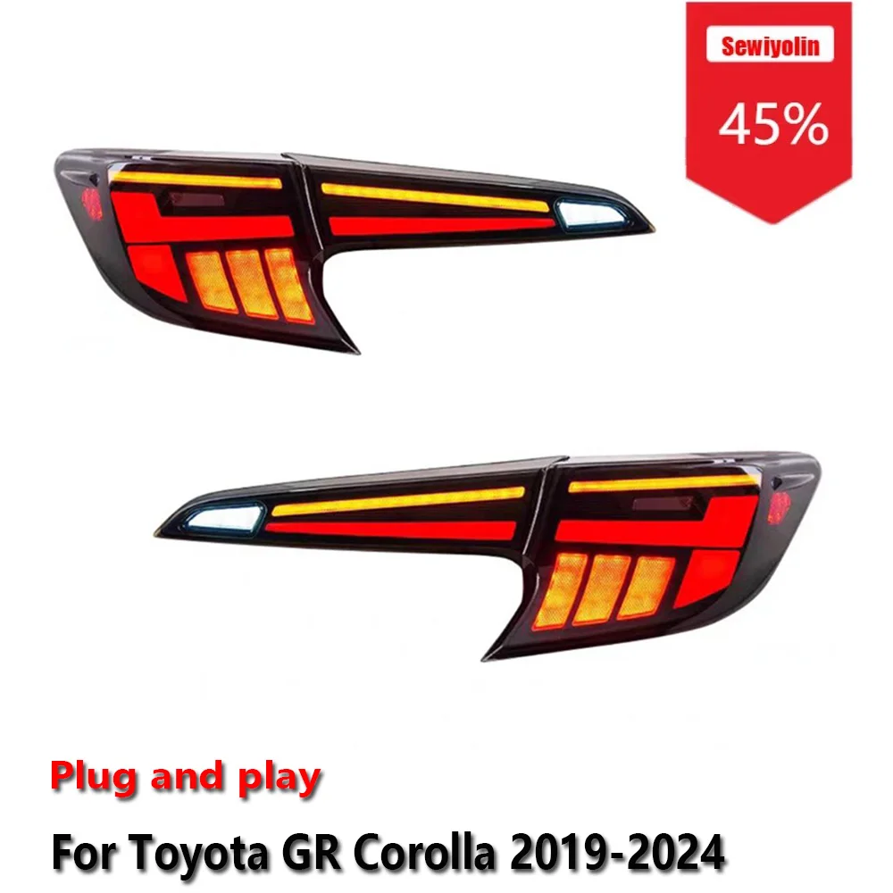 

Sewiyolin Car LED Tail Light Assemblies For Toyota GR Corolla 2019-2024 Auto Fog DRL Brake Turn Signal Lamp Plug and Play