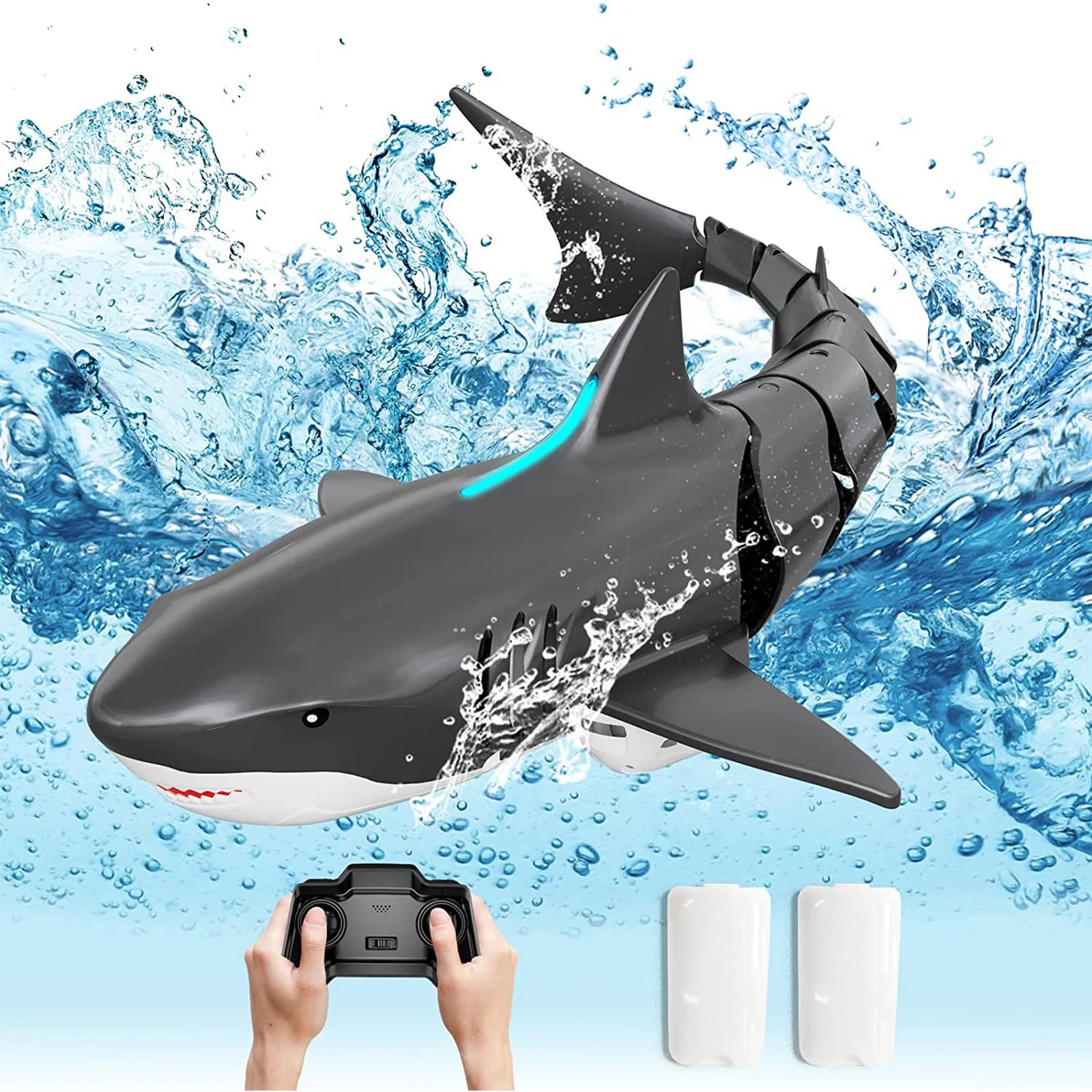 Remote Control Shark 2.4G Remote Control Boat Children Toys Summer Modular Battery Toys Water Spray Electric Simulation RC Shark