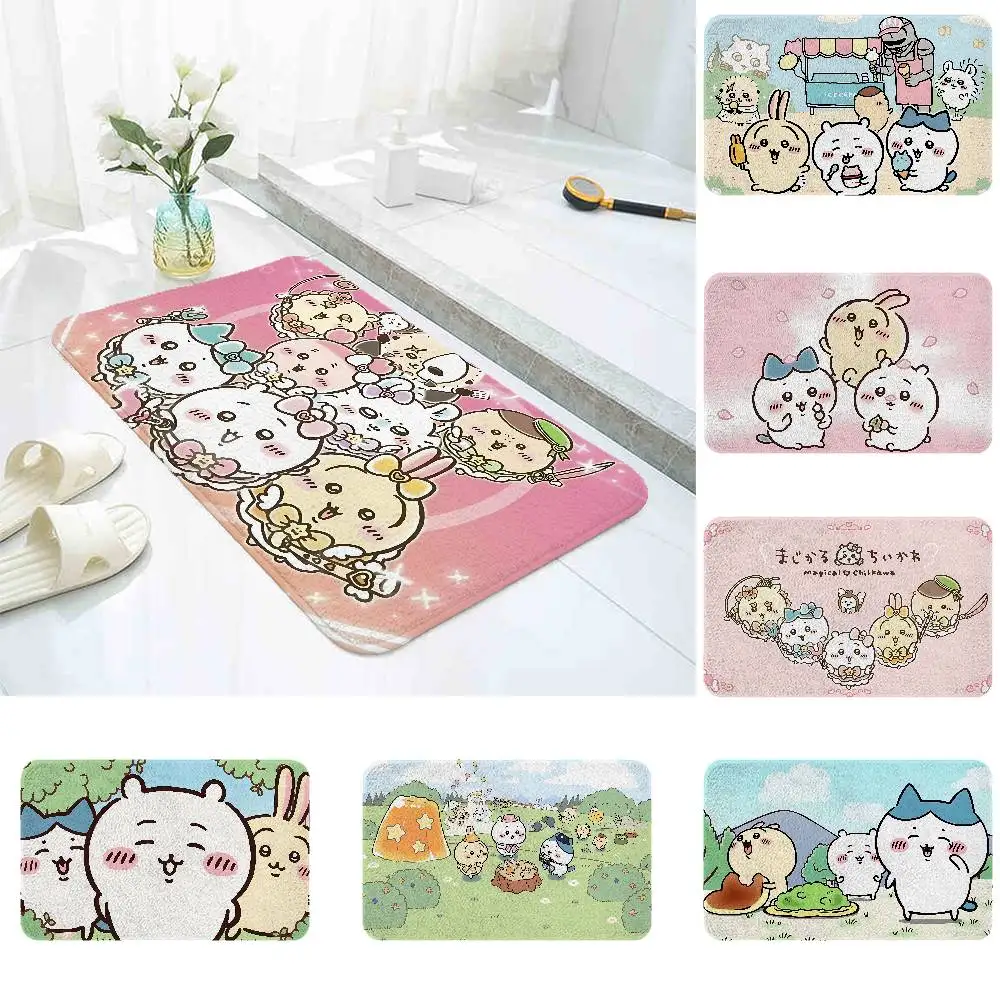 

Cartoon C-Chiikawa Cute Home Durable Floor Mat for Entrance Bedroom Washroom Bathroom Doorways Absorbent Non-Slip Foot Mats