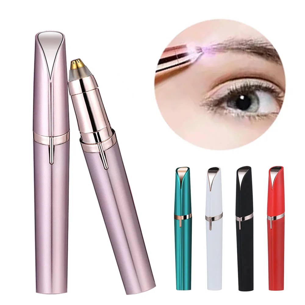 Womens Elektrische Wenkbrauw Trimmer Eye Brow Shaper Potlood Gezicht Haar Remover Voor Vrouwen Automatische Wenkbrauw Scheerapparaten Zakmes