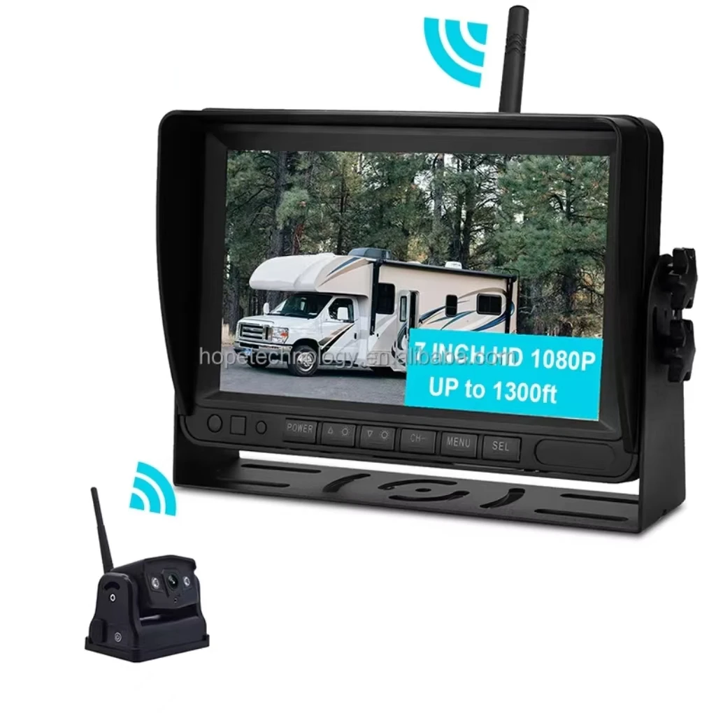 Magnet Waterproof IP68 Camera 7 Inches Full HD 1080P Loop Video Recorder Wireless Monitor for Vehicle Trucknew