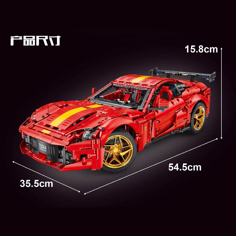 MOC Technical RC Sports Car Blocks de Construção, Montagem Criativa City Racing Bricks, modelo de brinquedos para crianças, presente, novo, 2024