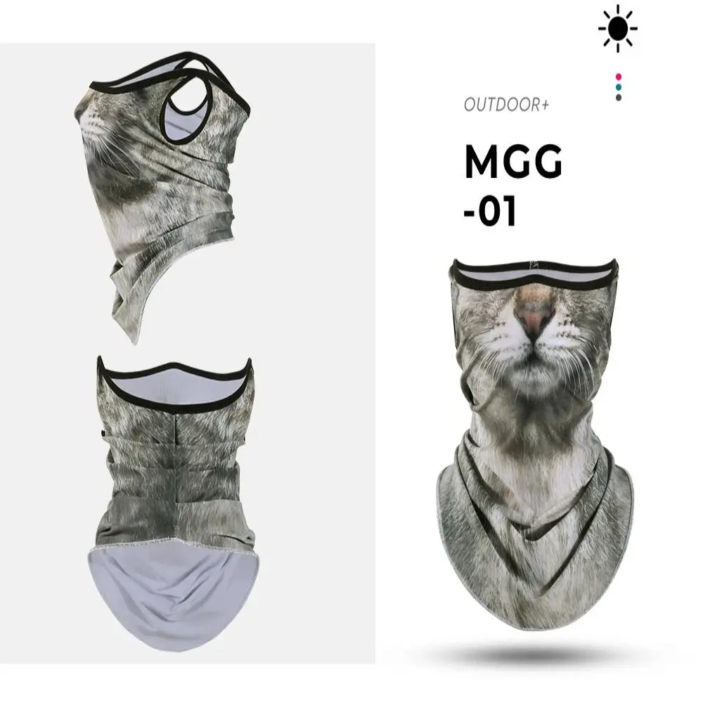 Breathable Animals Magic Scarf Creative Dacron Hanging Ear 3D Bandana Triangle Face Mask