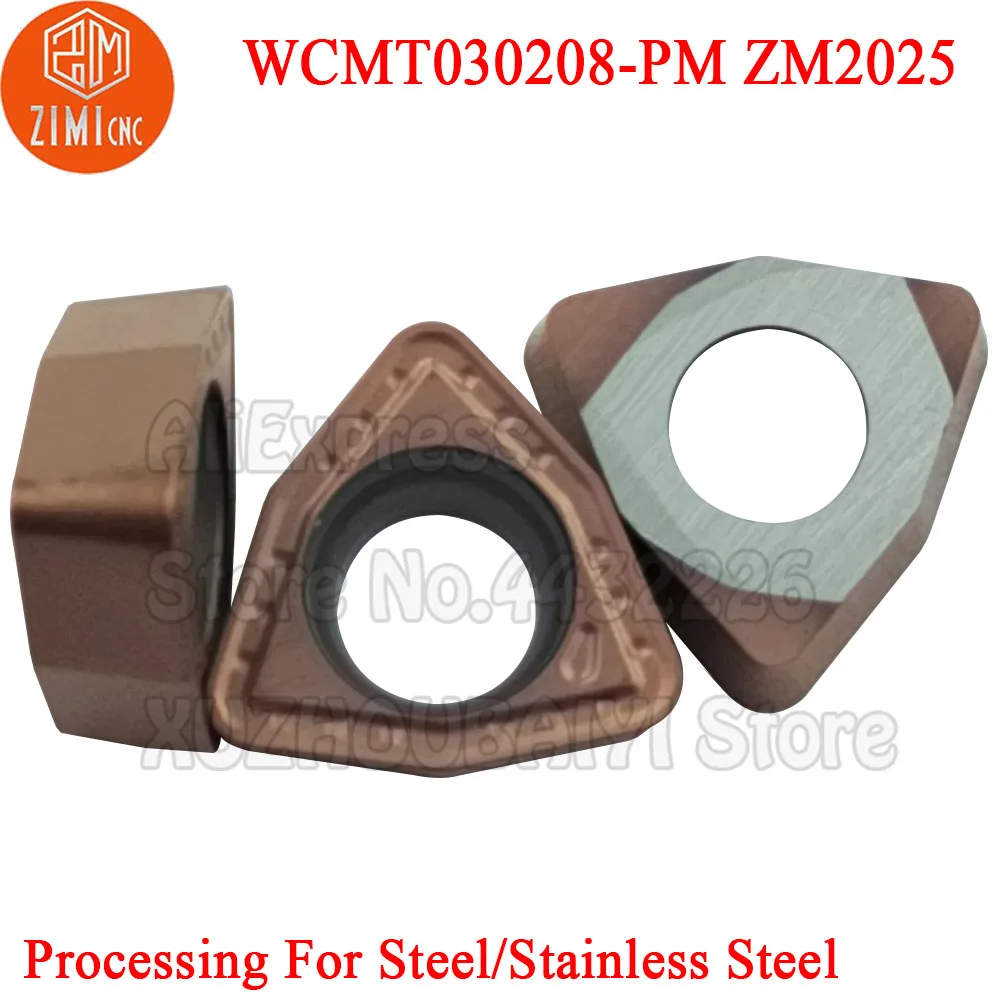 10pcs WCMT030208-PM ZM2025 WCMT030208 PM WCMT 030208 Carbide U Drill Inserts Indexable Turning Tools Cutter Lathe U-Drill Blade