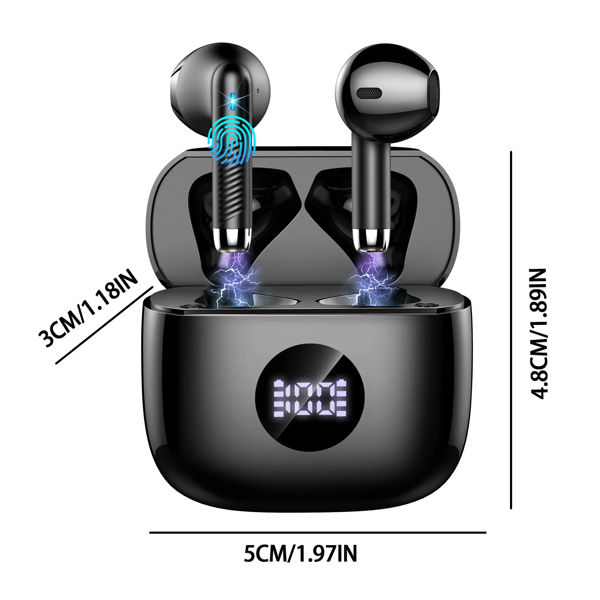 Wireless Earbuds, LED Power Display Bluetooth 5.3 Headset, Earbuds in-Ear Noise Cancelling Mic, 40H Playback Headphones.