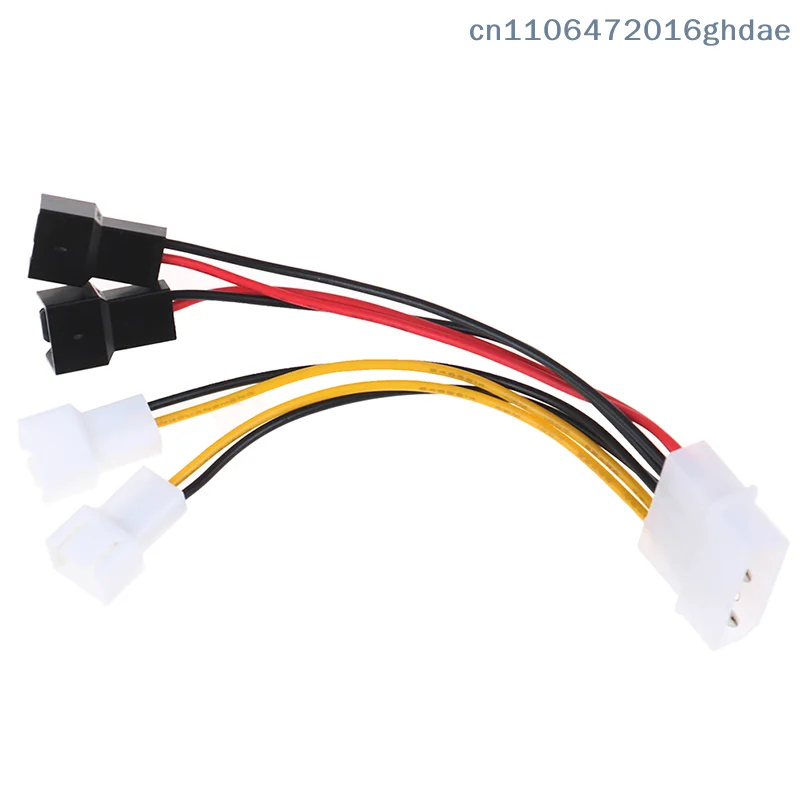 1 Pc 4-Pin Molex To 3-Pin Fan Power Cable Adapter Connector 12v*2/ 5v*2 Computer Cooling Fan Cables For CPU PC Case Fan Cable
