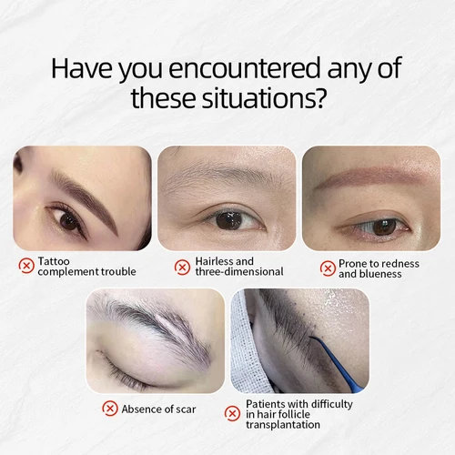 Imagen 2 del producto AI proteína artificial cejas reales Natural profundo/marrón claro implante clon ceja para maquillaje permanente 2 tamaños