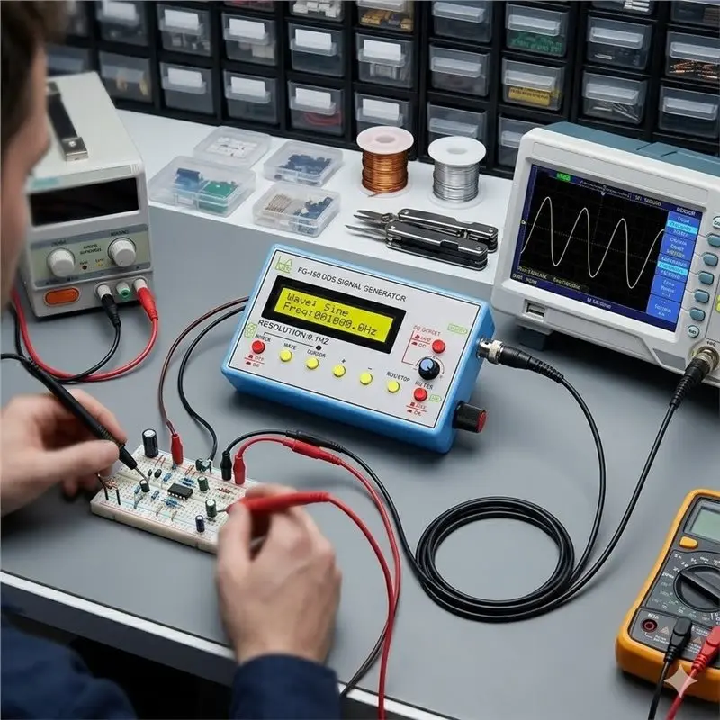 ALIM-FG-150 DDS Signal Generator 0.1Hz-500Khz Signal Source Module Adjustable Duty Cycle 1% To 99% 15 Waveform Types