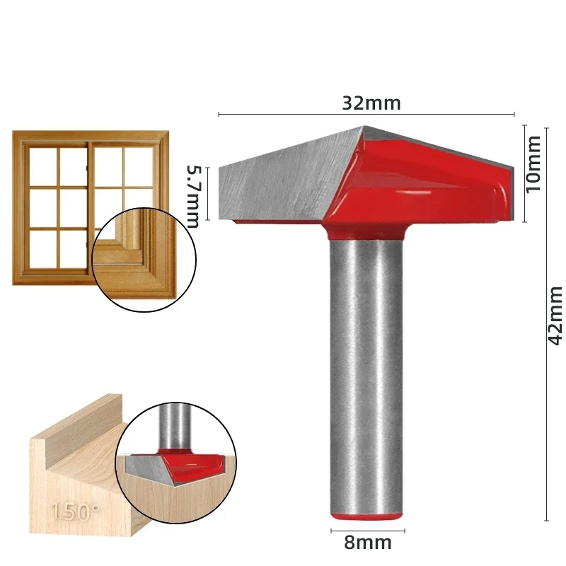 Allsome 8mm Shank 60/90/120 Degree V Type Milling Cutters Wood Cutter Engraving Knife Router Bit For Woodworking Cutting Tools