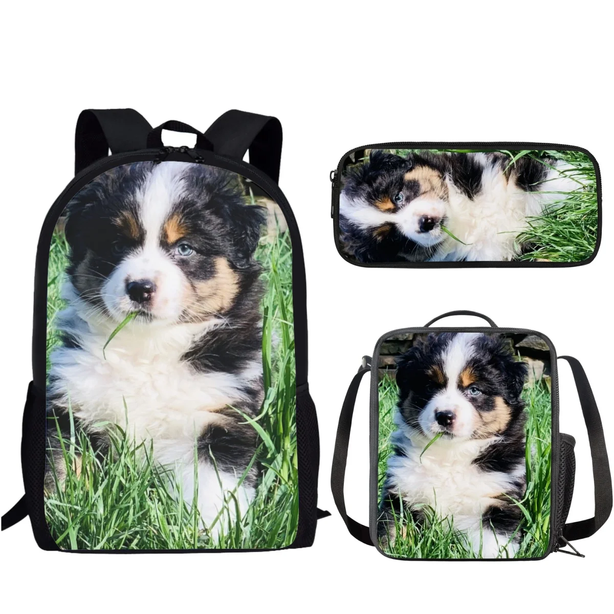 Schöne süße Hund Akita Muster 3 Set Schult asche leichten Rucksack für Teen Jungen Mädchen lässig Schult asche Lunch Bag Bleistift Fall