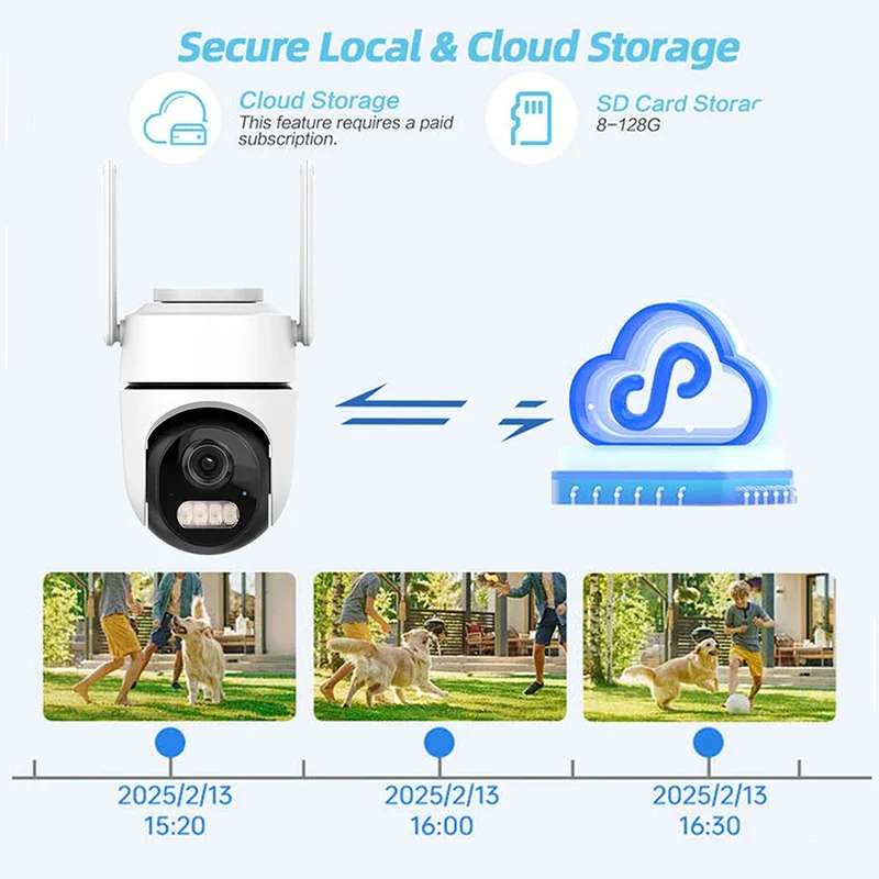 Cámara IP WiFi para exteriores, seguimiento automático AI, cámara de seguridad para el hogar, vídeo, vigilancia CCTV inalámbrica, cámara Onvif P2P iCSEE