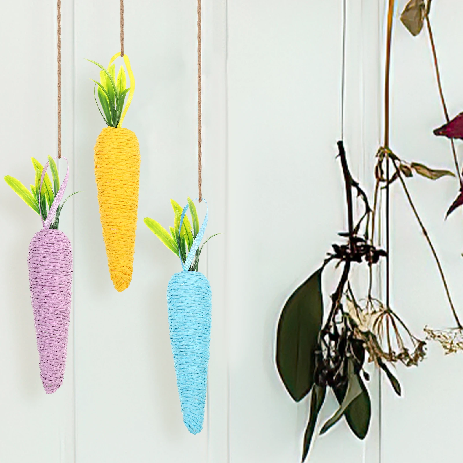 

3 Pcs Pendant Easter Carrot Hanging naments Hanging Decoration Easter Party Favor naments Spring Baby Nursery DIY Festive Home