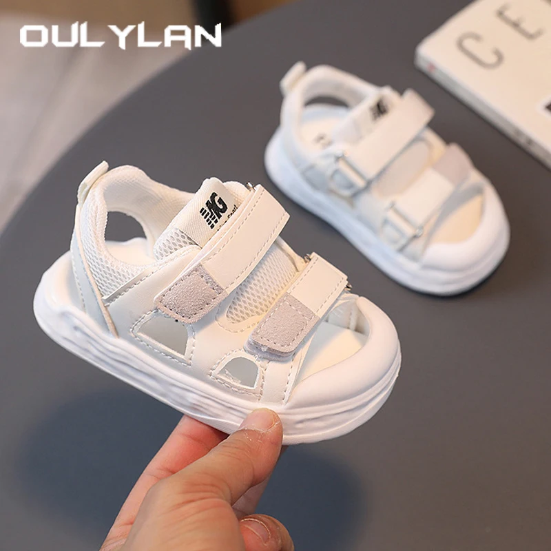 

Oulylan Summer Fashion Sandals For Kids Anti-crash Toe Beach Shoes Baby Boys&Girls Solid Color Sport Sandal Mesh Breathable Shoe
