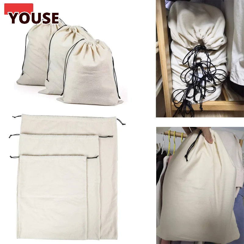 

Белые, хаки, хлопковые фланелевые замшевые сумки, пылезащитная сумка для роскошной сумки, одежды, обуви, упаковочные мешки для хранения, сумка на шнурке