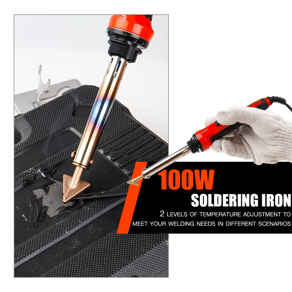 100W Car Bumper Repair Soldering Iron, Home Plastic Welding Kit Soldering Iron Soldering Gun, Leather Ironing Tool Soldering Pen