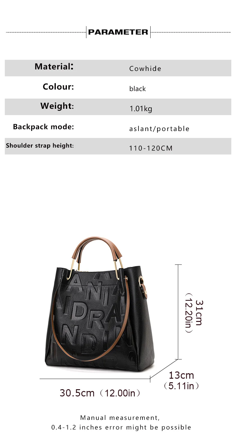 2026 Neue Echtleder-Damenhandtasche, Modische Vielseitige Schulter- und Umhängetasche aus Rindsleder, Große Handtasche für Damen – Detail 4