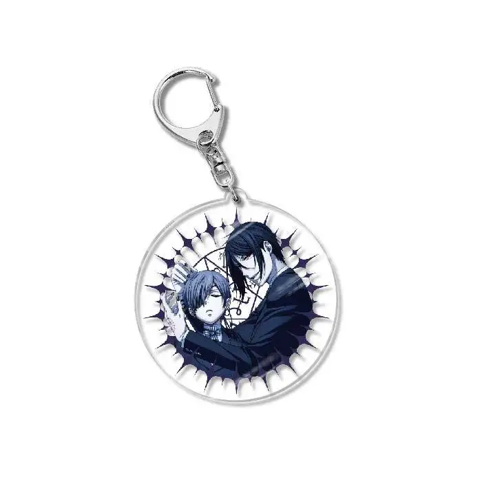 Animation Derivatives Acrylic Keychain Sebastian·Michaelis Ciel Phantomhive Q-version Pendant Kawaii Cadeau Maitresse Ecole Gift