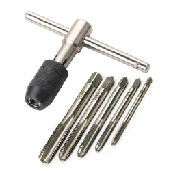 T-Handle Ratchet Tap Holder Wrench Set Professional Adjustable Hand Tools M3 M4 M5 M6 M8 Machinist Repair Screw Thread Drill Bit
