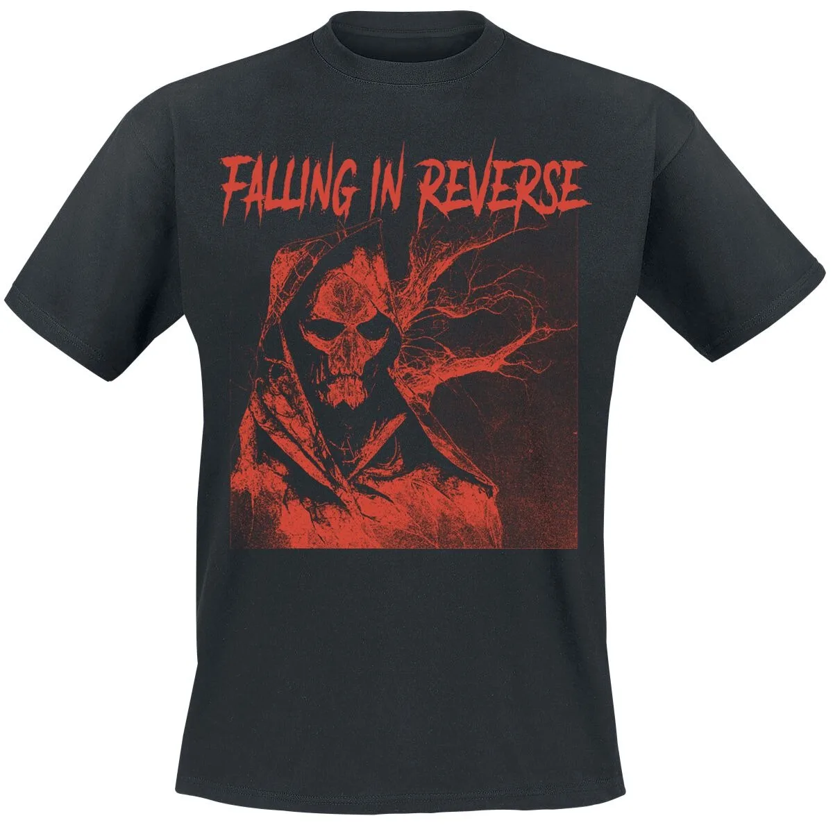 Falling in Reverse Gothic Arch Print T-Shirt Unisex Rock Band Fans Casual Tee Men Women Dark Style Crew Neck