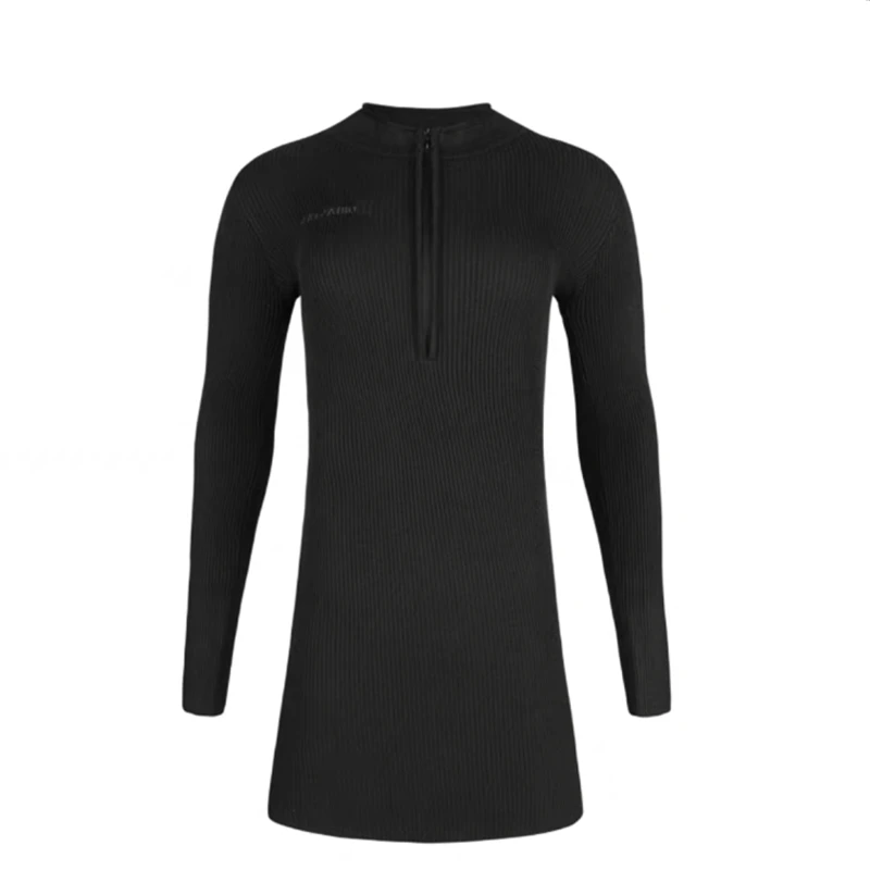 Saia Feminina de Tricô Envolvente, Longa, de Cintura Alta, Camada Base, Modeladora, Elástica, Sexy, com Efeito de Cobertura para o Bumbum