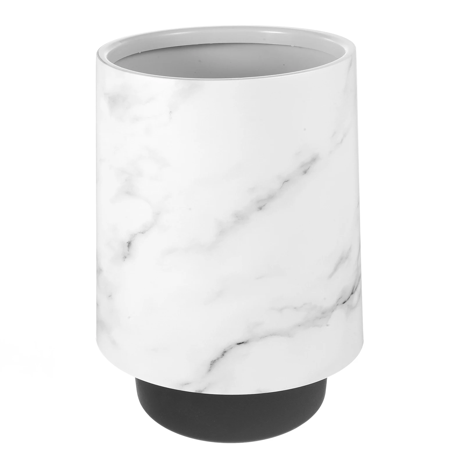 

Double Layer Marble Pattern Wastebasket Plastic Garbage Bin Large Opening for Bedroom Living Room Kitchen Bathroom