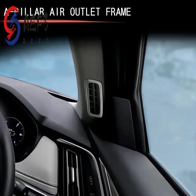 

AEF3-1 Pair Air Outlet Frame Sticker Accessories For Mazda CX-60 2022 2023 RHD Carbon Fiber