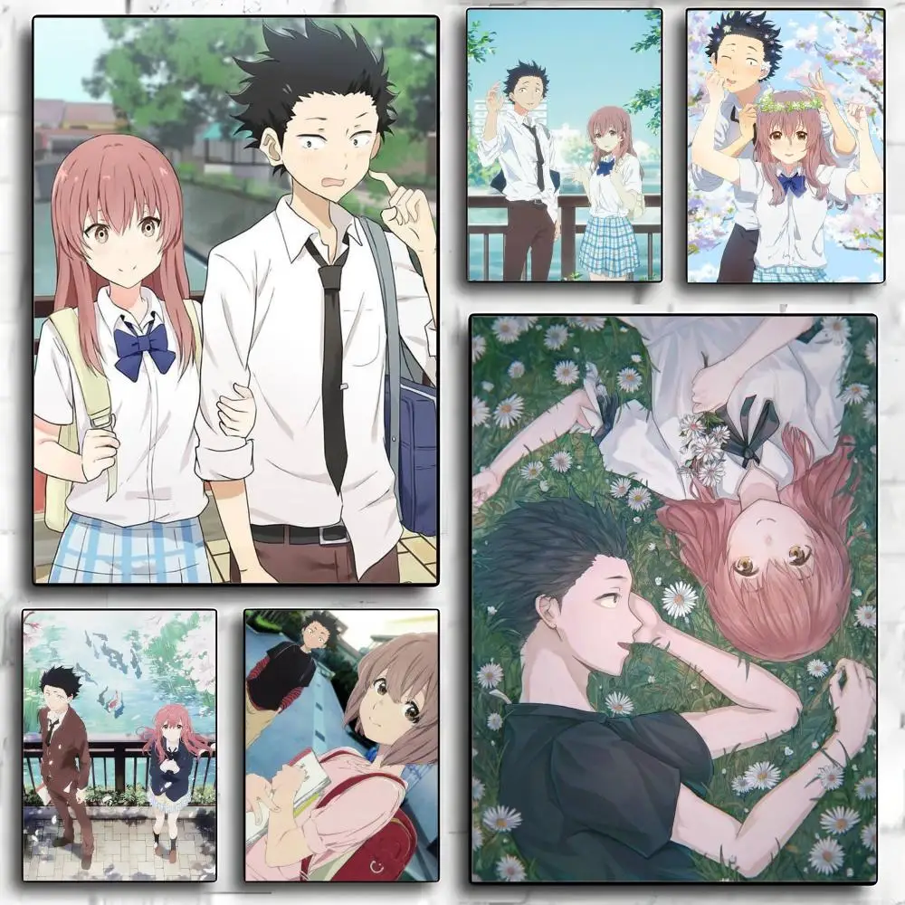 Anime A S-Silent Voice Poster HD art sticky wall waterproof home living room bedroom bar aesthetic decoration