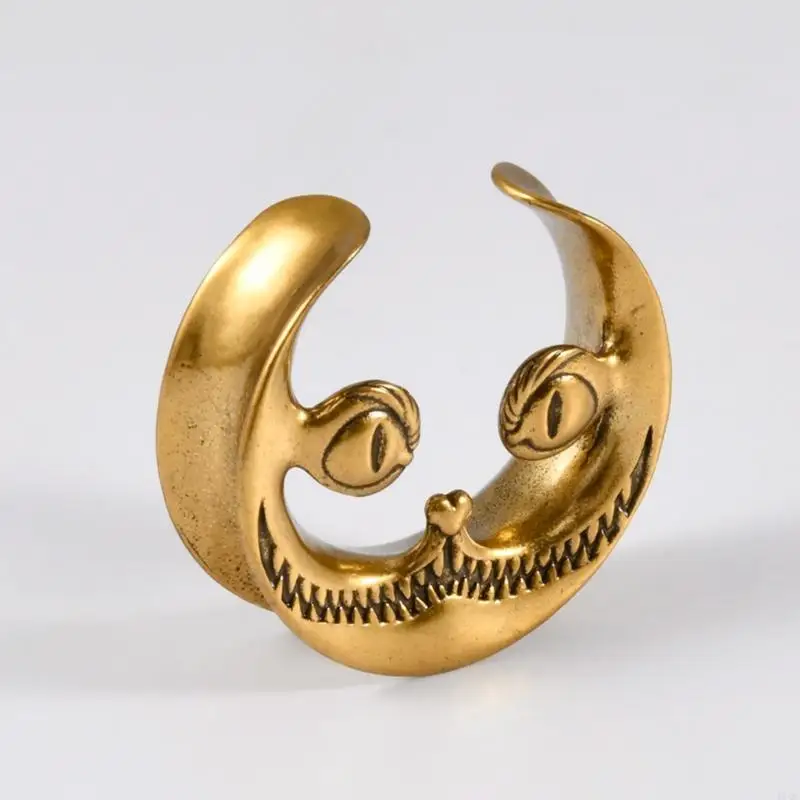 Vintage Smiling Cats Earrings For Cartilage Piercing Stretching Expander Fashion Body Piercing Jewelry 