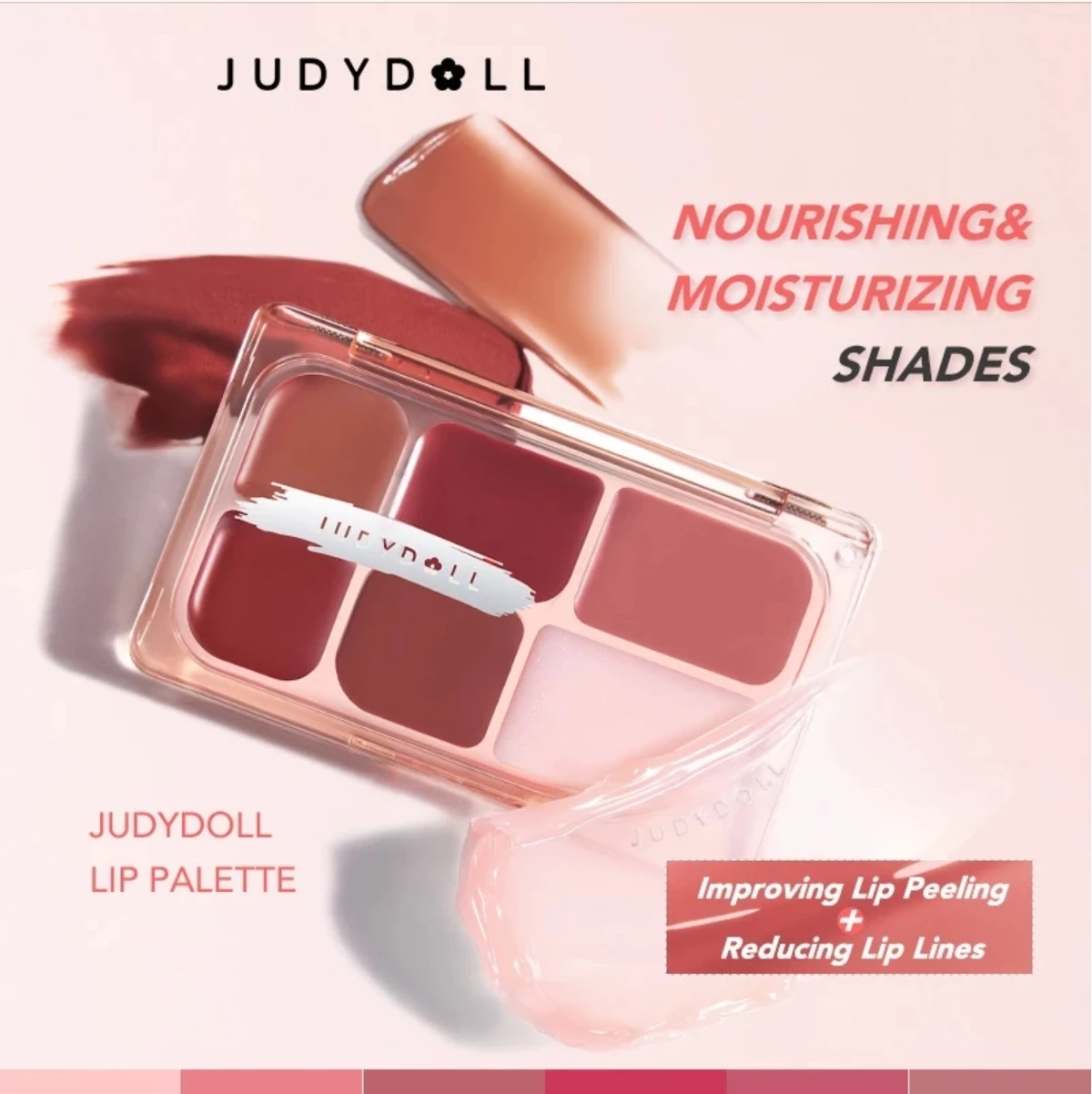 

Палитра шестицветной помады Judydoll, матовый бархатный крем, многофункциональная паста для зеркального блеска для губ, прозрачный водный свет, уход за губами