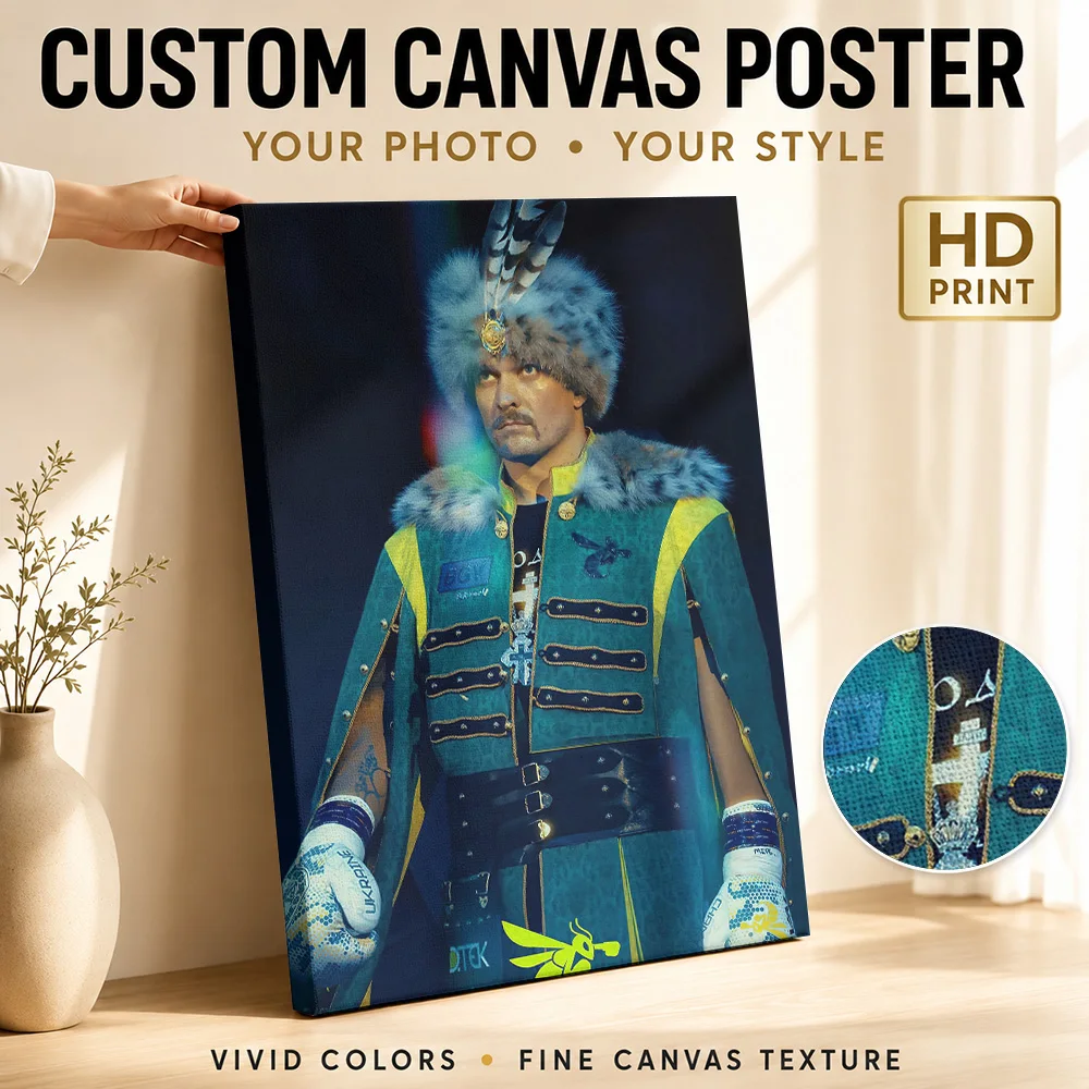 Boxer Oleksandr Usyk in ceremonial attire Canvas Poster Customized Photo Sports Portrait Wall Paintings Decoration for Bedroom