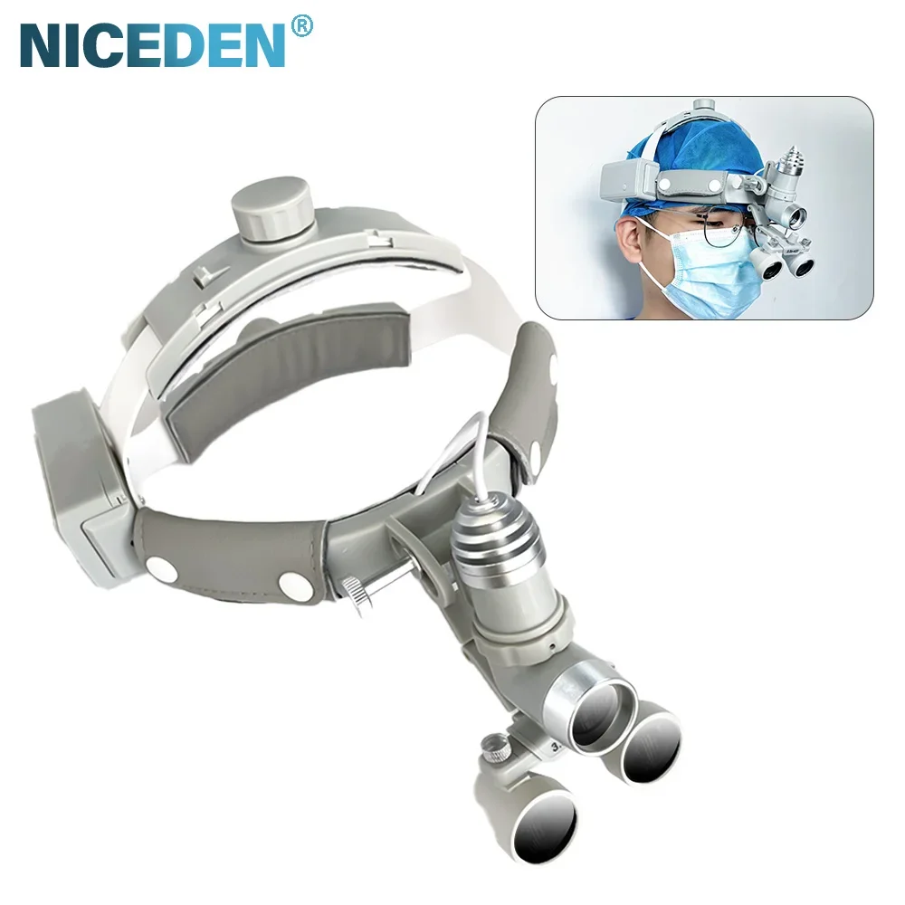 Surgery Loupes 2.5X 3.5X Magnifier Head-mounted Surgical Headlights Binocular dent istry Headlamp