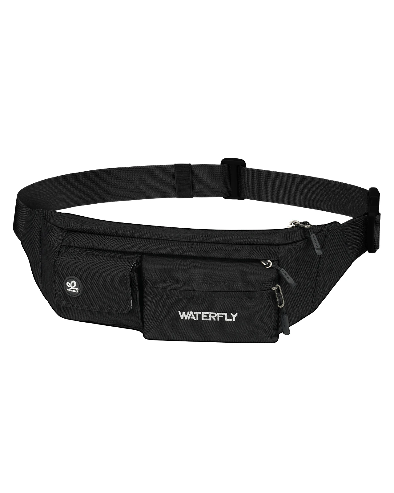 WATERFLY 5 Pocket Slim Lightweight Fanny Pack - Water Resistant Crossbody Waist Hip Bag Chest Pouch for Women Men, Fit All Phone