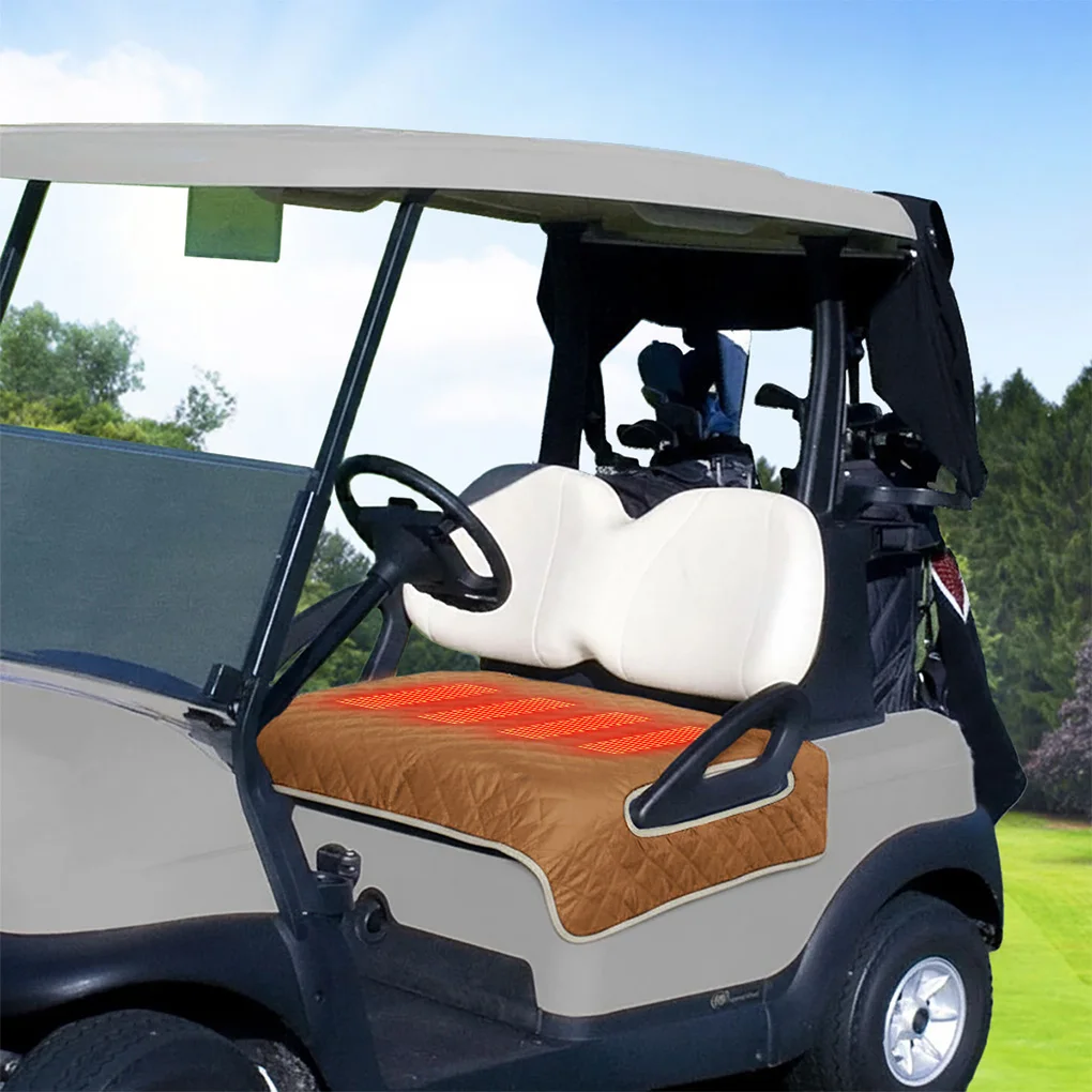 Heated Golf Cart Seat Cover USB/Type-C Powered Waterproof Anti-Slip Heated Cushion With Graphene