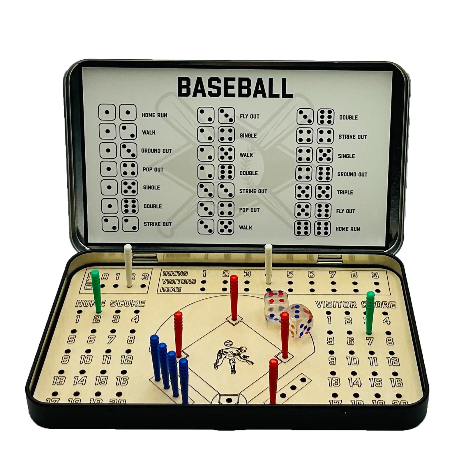 

Travel Board Games Baseball Knuckle Dice Chessboard Game Night Family Party Fun Interaction Toy Suitable for Two Players