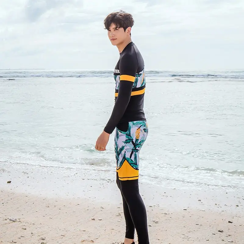 2024 Men And Women Matching Rash Guard Couples Korean Swimsuit Lovers Surfing Clothes Set Long Sleeve UV Protect