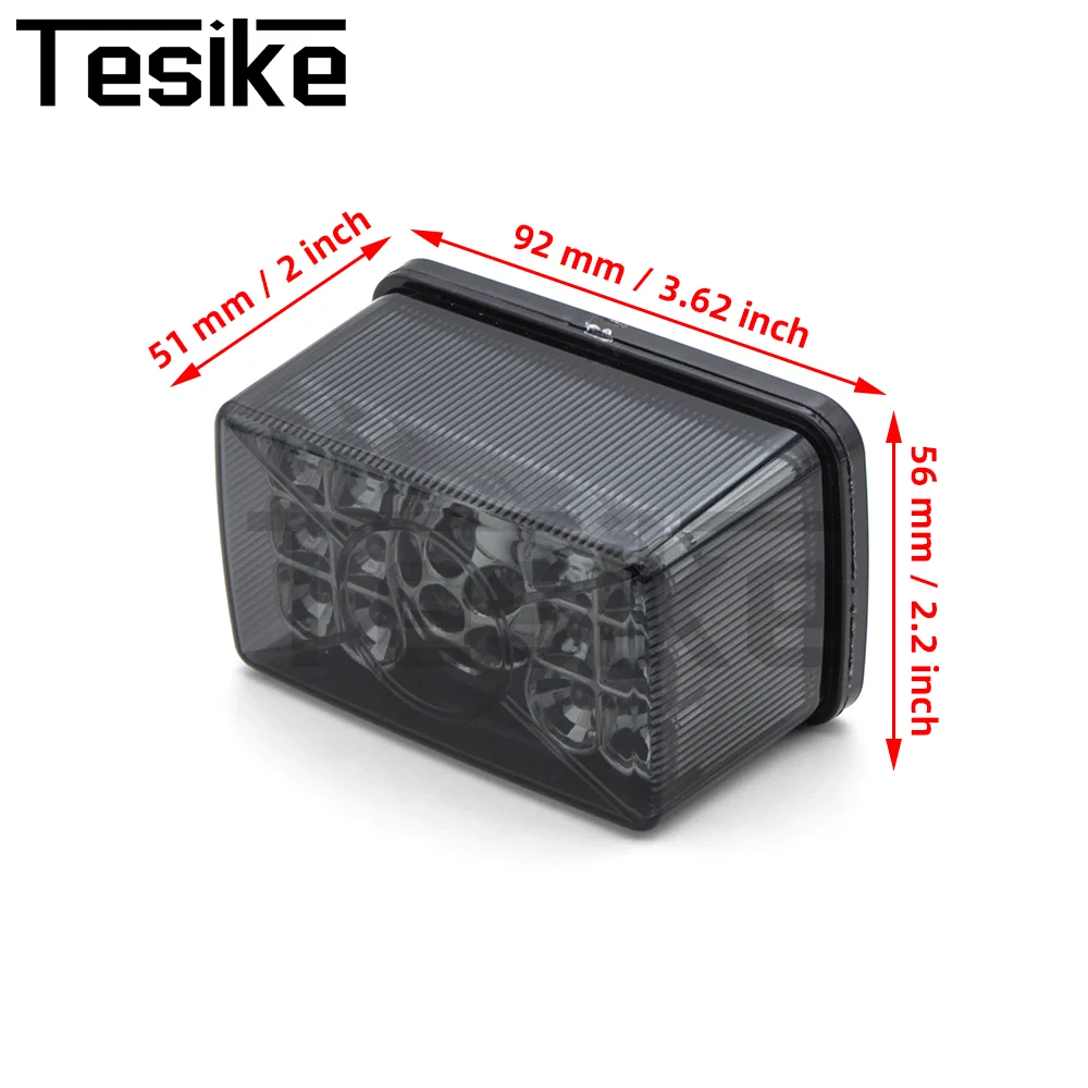 الخلفية دراجة نارية مصباح ليد خلفي أحمر + أبيض لوحة ترخيص ضوء تشغيل مصباح مكبح الضوء الخلفي العالمي ل ATV UTV المتسابق المروحية #5