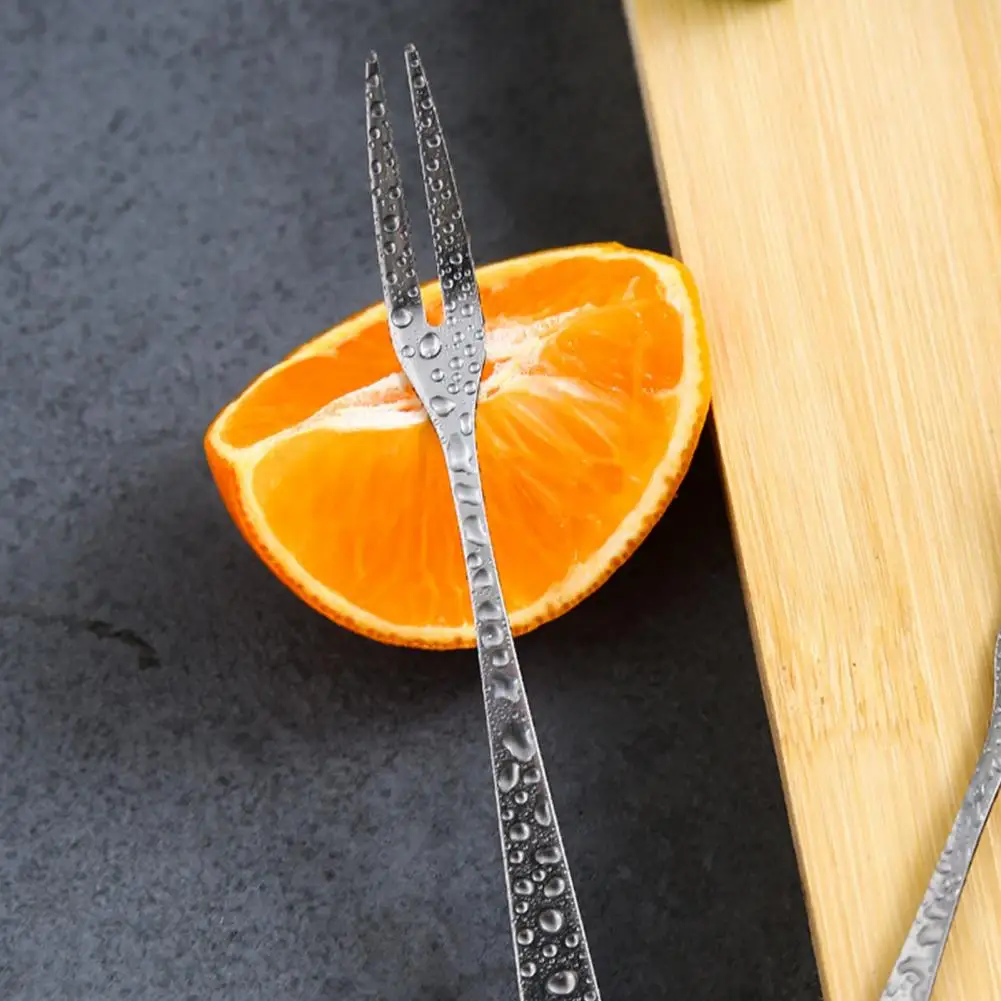 Stainless Steel Dessert Fork Stainless Steel Fruit Fork Stainless Steel Non-slip Fruit Fork Set for Eating Desserts for Korean