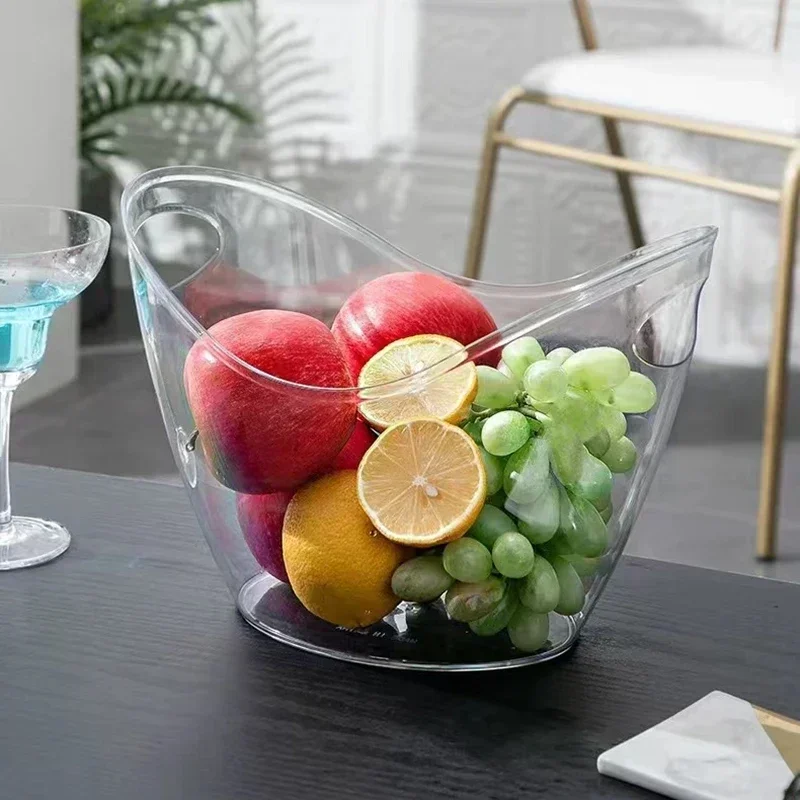 

Clear Plastic Ice Bucket Party Bar Beer Wine Champagne Cooler With Scoop Home Kitchen Party Beverage Drinks Cooling Container