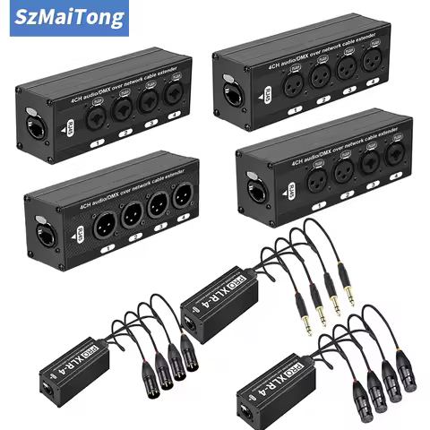 1Pair/1PCS 4 Channel 3 Pin Multi Network XLR Cable for Stage Sound Lighting Recording Studio Male and Female To RJ45 Ethercon