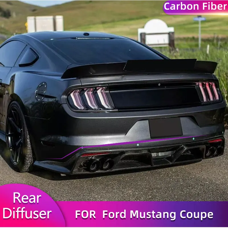 

Диффузор для заднего бампера из углеродного волокна, спойлер для губ Для Ford Mustang Coupe 2018 2019, не Shelby, Автомобильный задний диффузор, комплект для губ