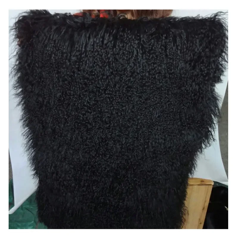 

Hight Quanlity Black White Brown Genuine Sheep Lamb Long Curly Fur 50cm*105cm Piece