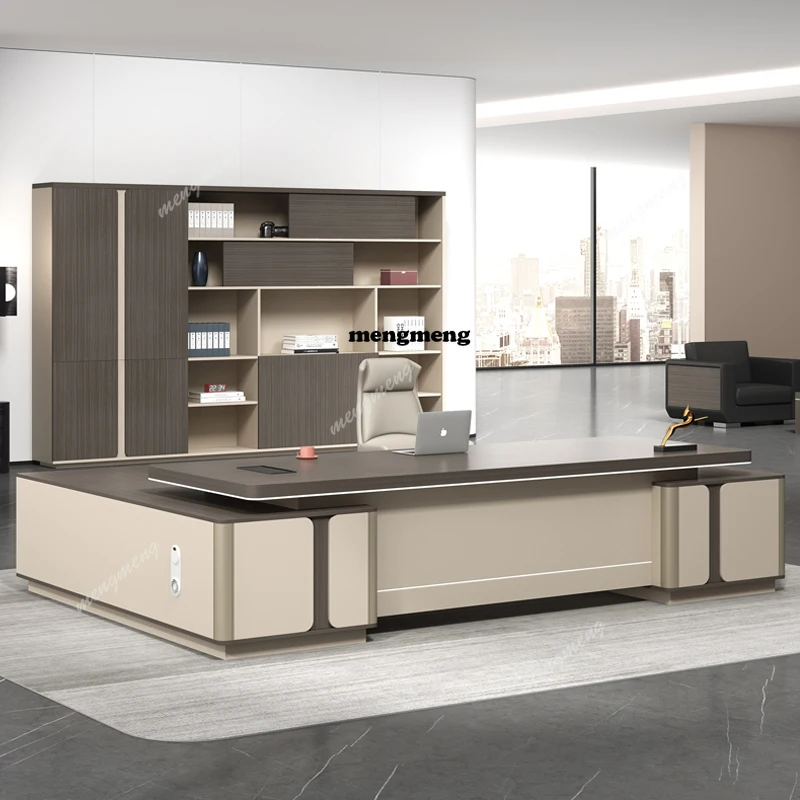

modern boss office table manager's room table furniture light luxury high-end president table Nordic Computer Desk With Storage